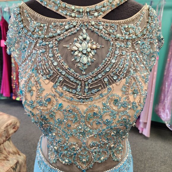 Karishma 16155 Aqua Size 14 Prom Dress/Formal Gown - Picture 2 of 8